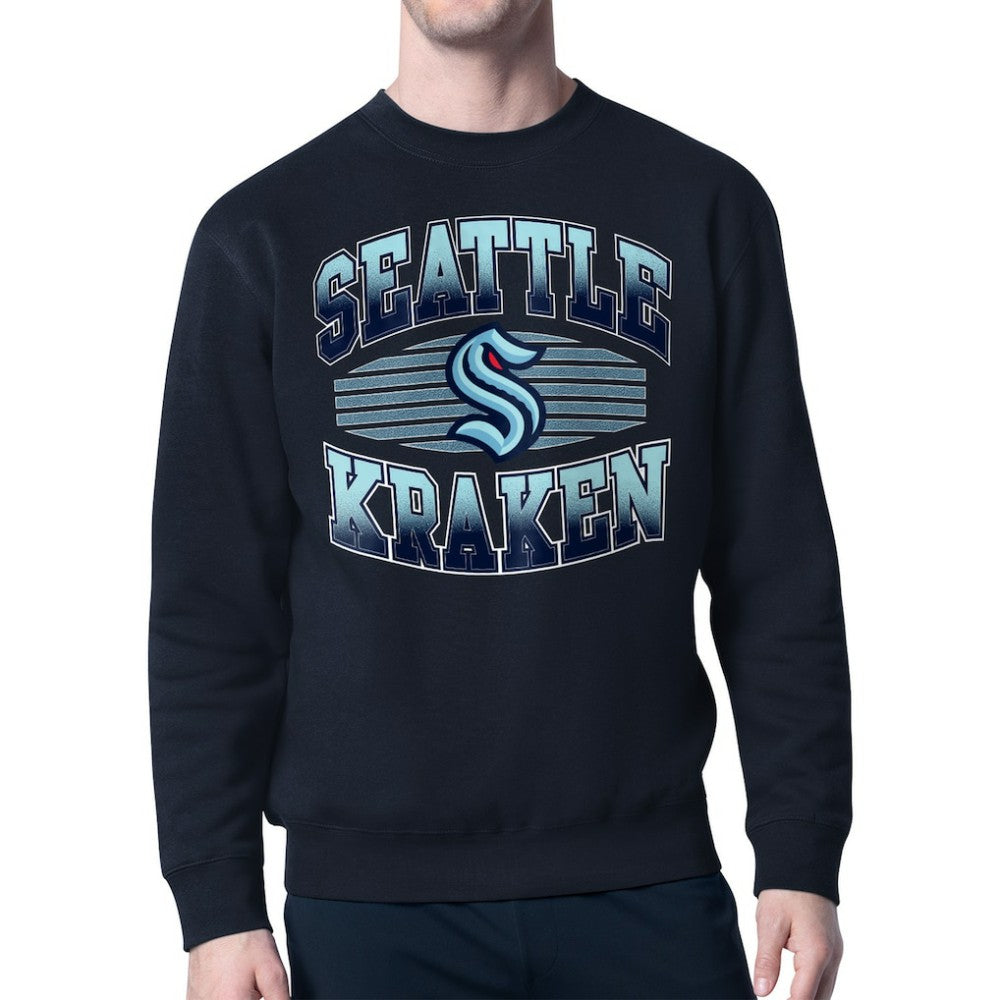 NHL Seattle Kraken Starter Team Grit Graphic Fleece Pullover Sweatshirt - Deep Sea Blue