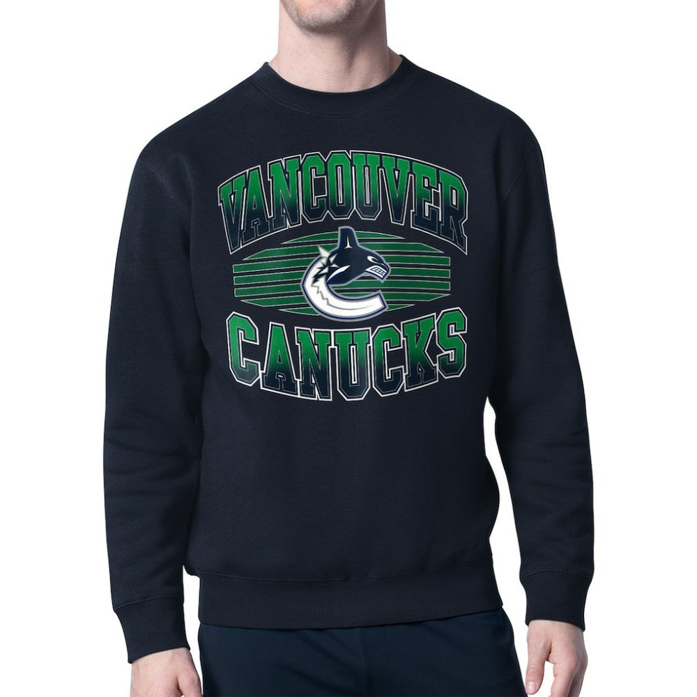 NHL Vancouver Canucks Starter Team Grit Graphic Fleece Pullover Sweatshirt - Navy