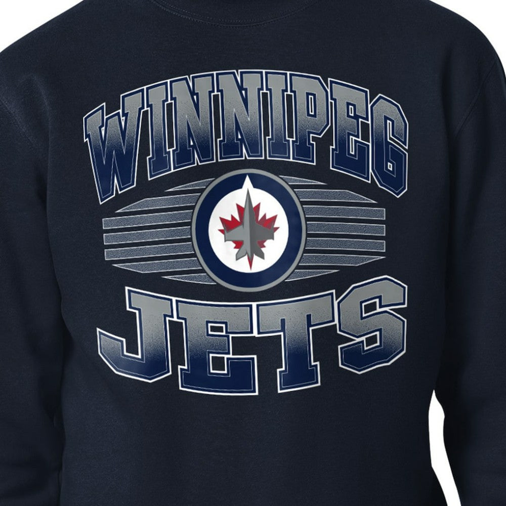 NHL Winnipeg Jets Starter Team Grit Graphic Fleece Pullover Sweatshirt - Navy