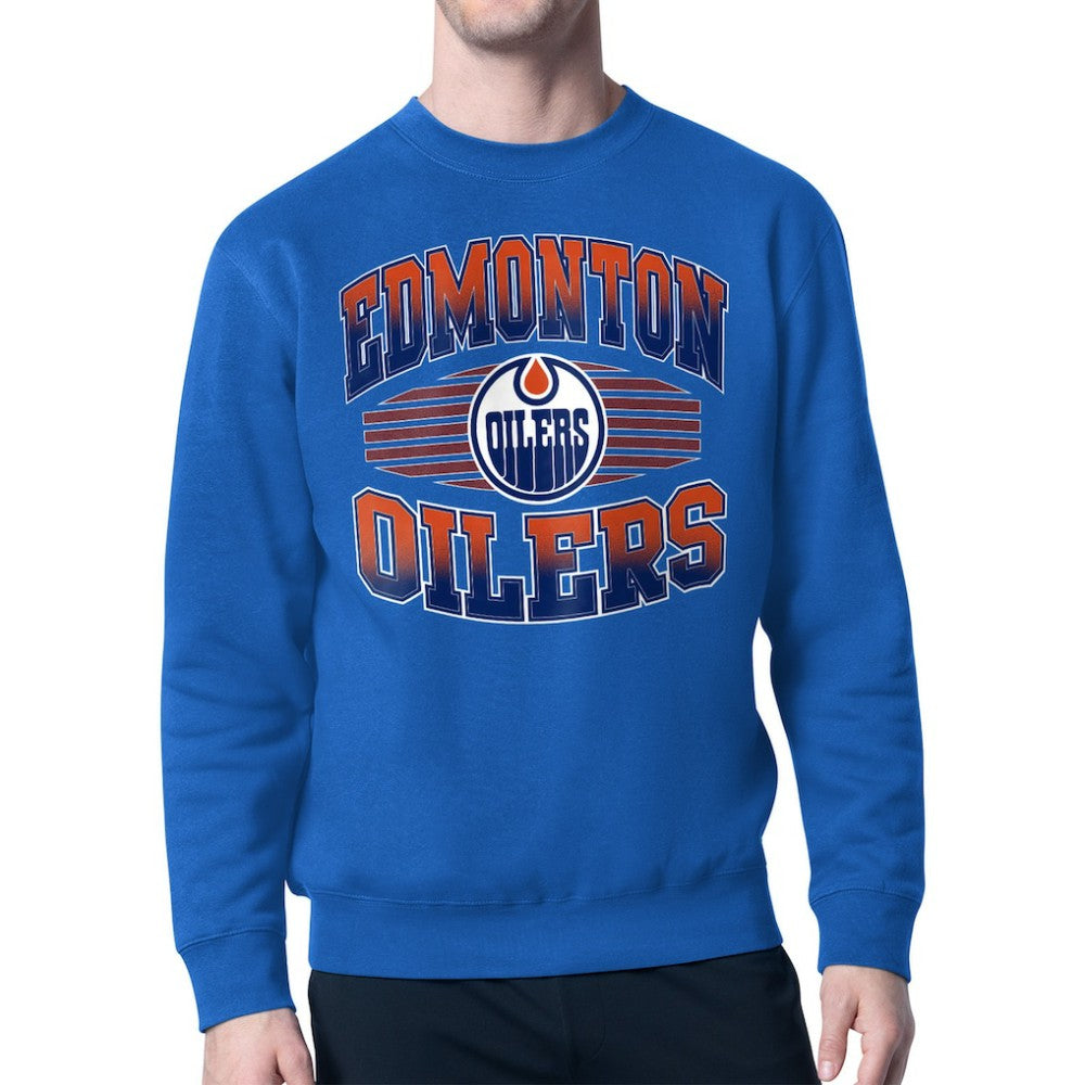 NHL Edmonton Oilers Starter Team Grit Graphic Fleece Pullover Sweatshirt - Royal