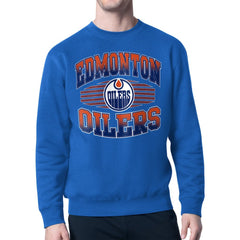 NHL Edmonton Oilers Starter Team Grit Graphic Fleece Pullover Sweatshirt - Royal