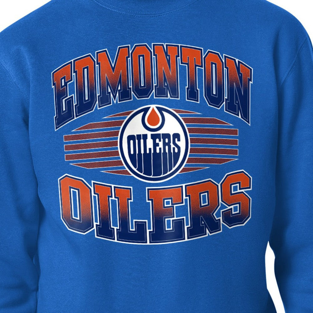 NHL Edmonton Oilers Starter Team Grit Graphic Fleece Pullover Sweatshirt - Royal