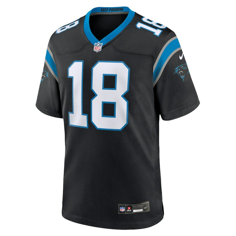 Jalen Coker Carolina Panthers Team Game Jersey Black