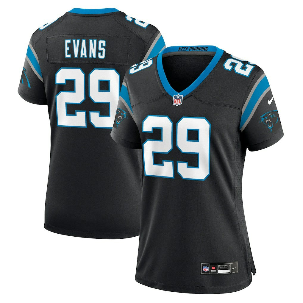 Akayleb Evans Carolina Panthers Women's Team Game Jersey Black