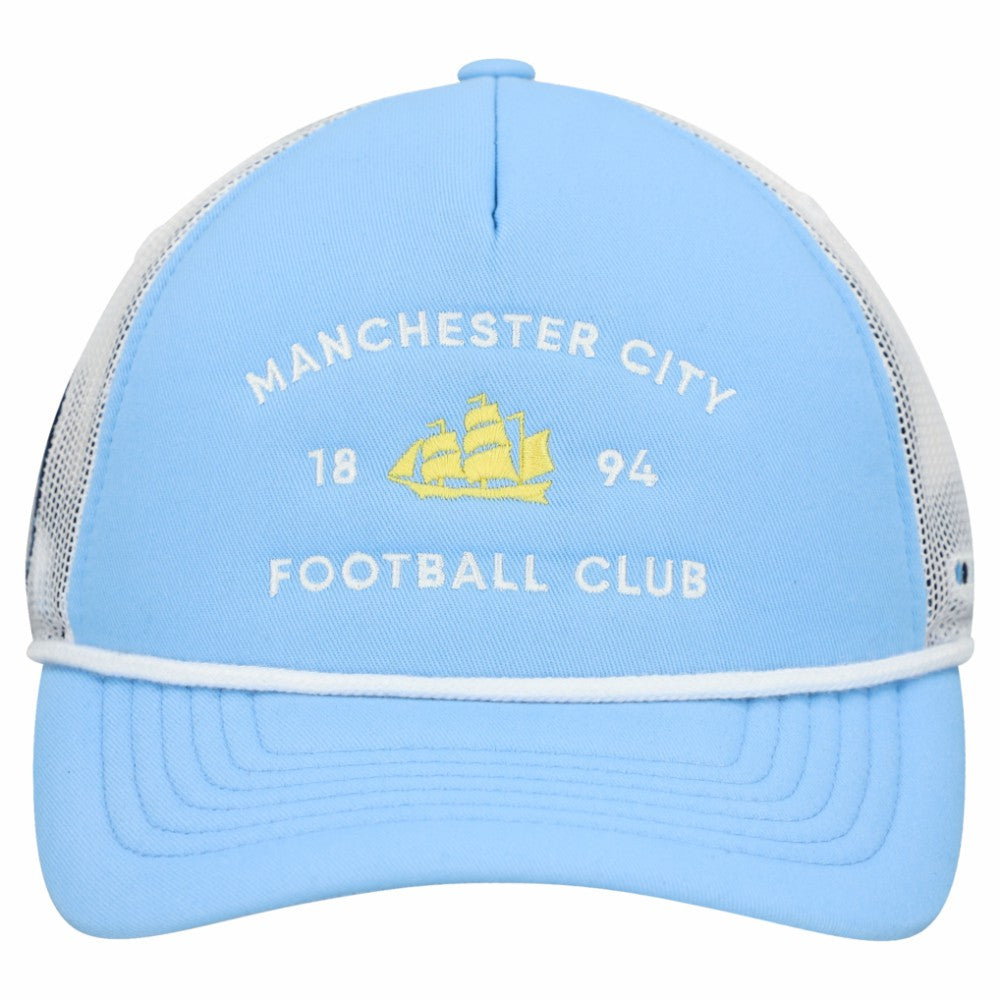 Manchester City Unisex Free Rider Trucker Snapback Hat Light Blue shop