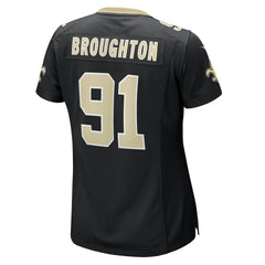 Vernon Broughton New Orleans Saints Women's Team Game Jersey Black
