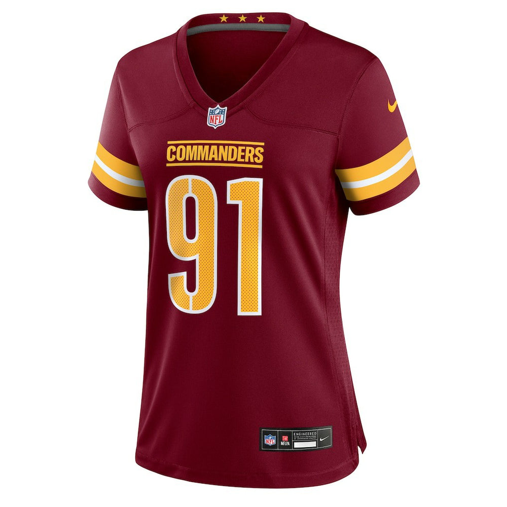 Deatrich Wise Jr. Washington Commanders Women's Team Game Jersey Burgundy