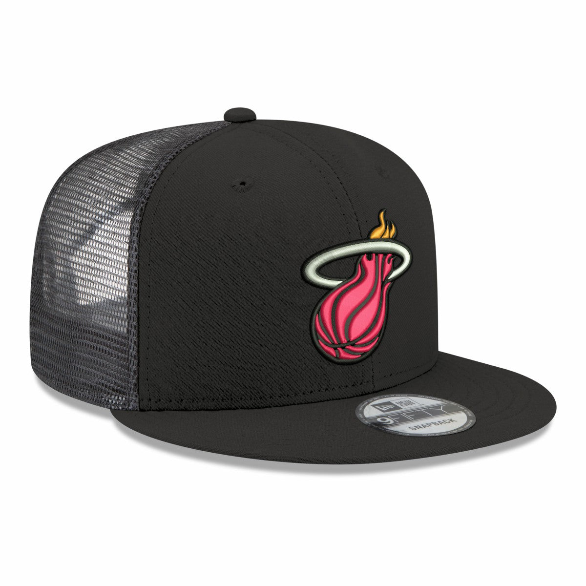 Miami Heat Core Logo Meshback 9FIFTY Snapback Hat Black