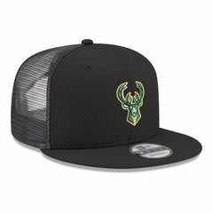 Milwaukee Bucks Core Logo Meshback 9FIFTY Snapback Hat Black