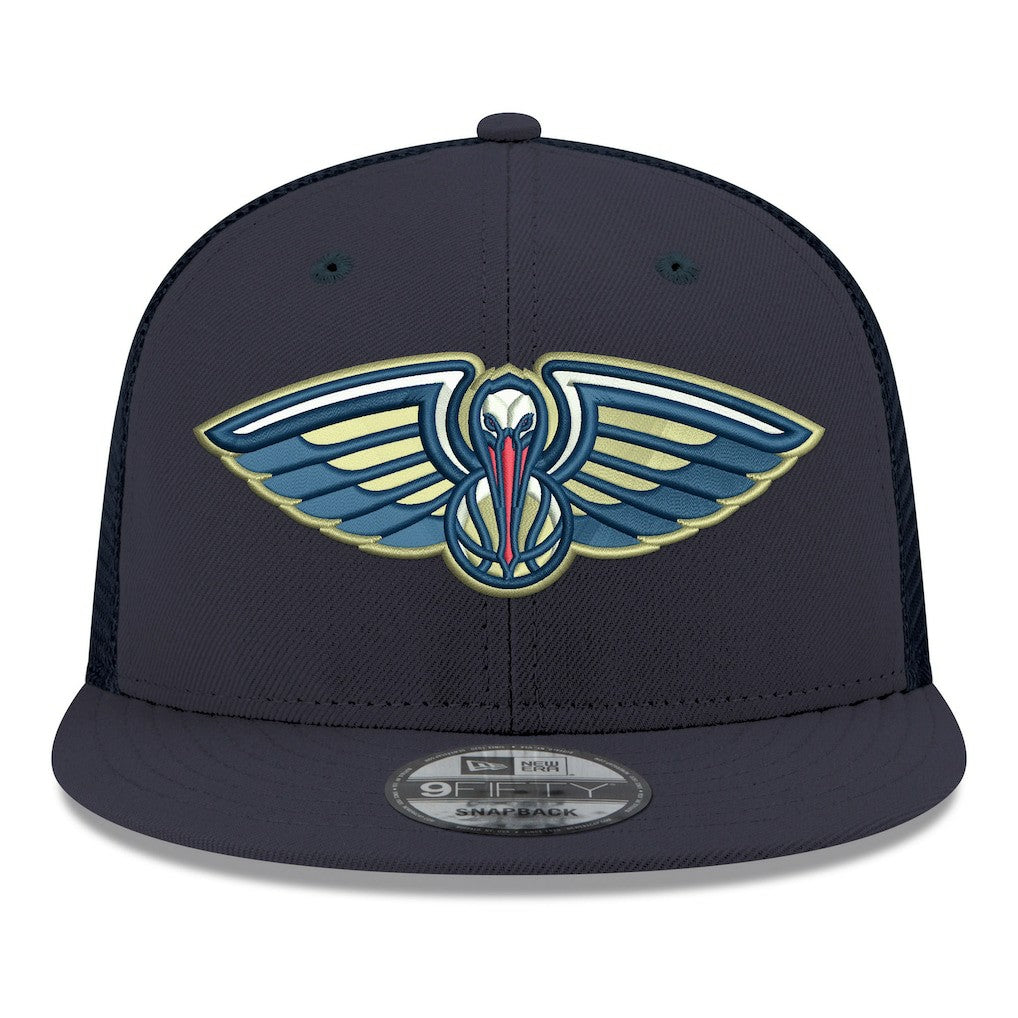 New Orleans Pelicans Core Logo Meshback 9FIFTY Snapback Hat Navy