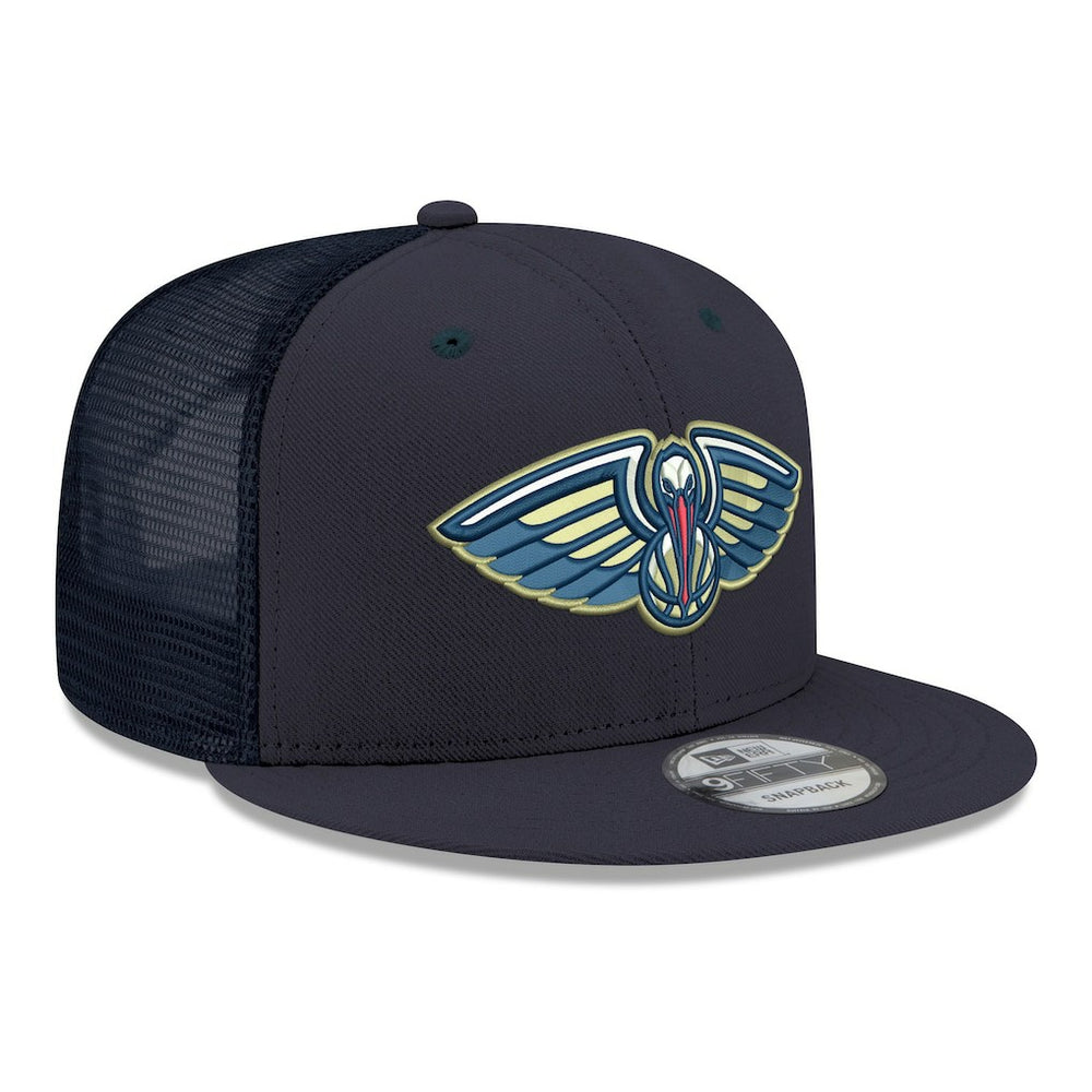 New Orleans Pelicans Core Logo Meshback 9FIFTY Snapback Hat Navy
