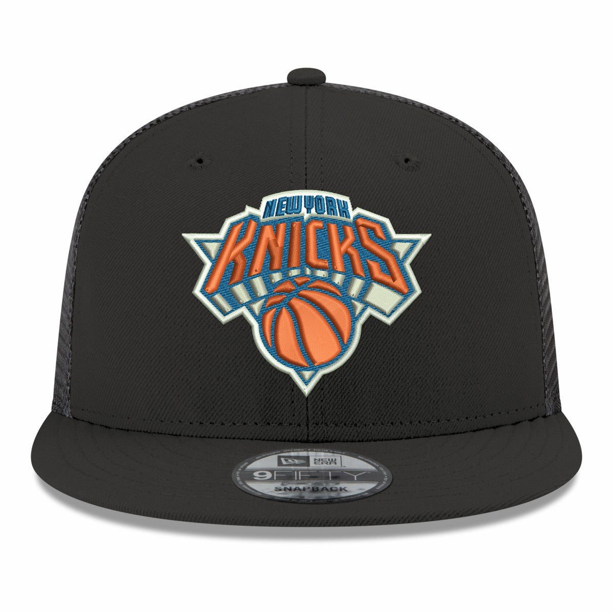 New York Knicks Core Logo Meshback 9FIFTY Snapback Hat Black
