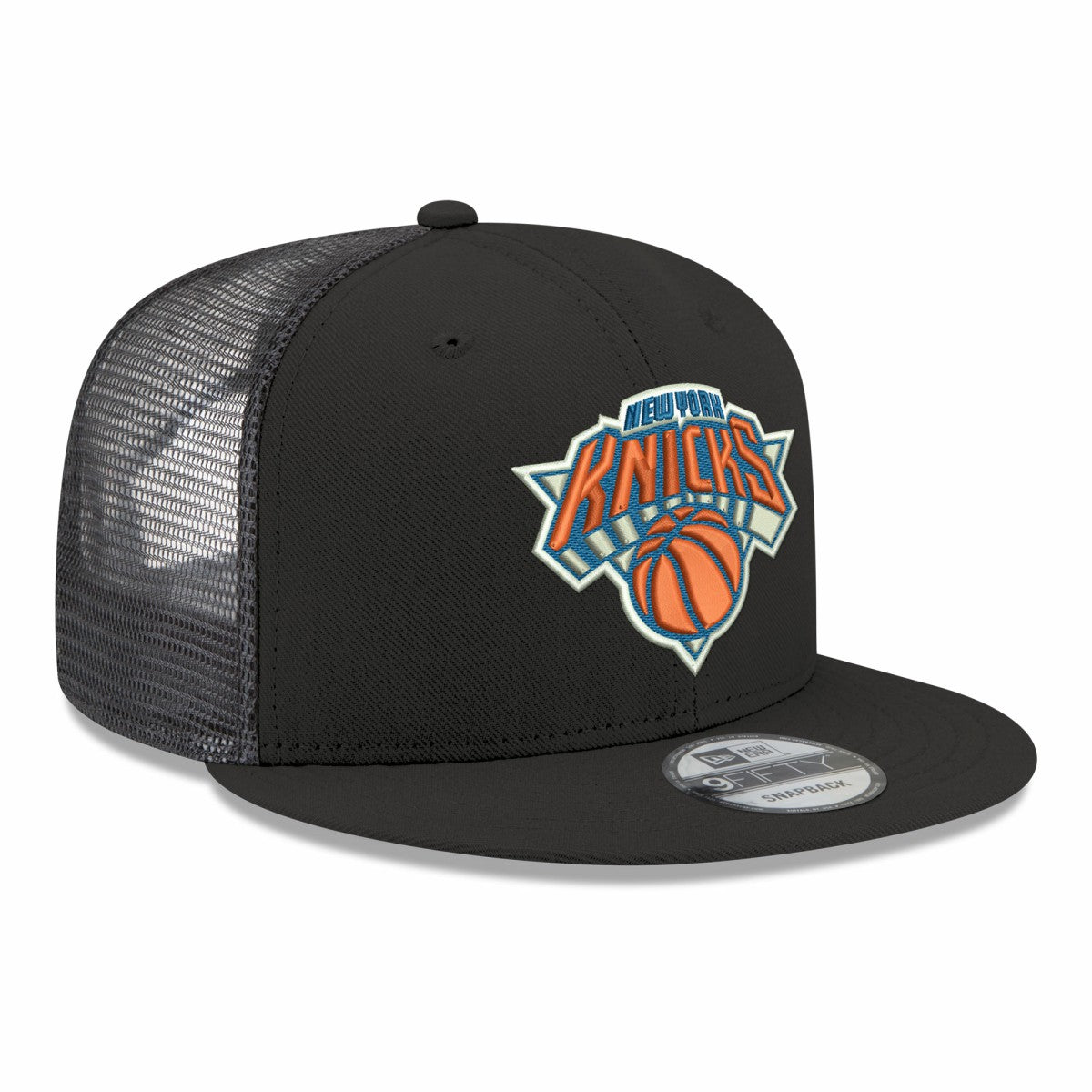 New York Knicks Core Logo Meshback 9FIFTY Snapback Hat Black