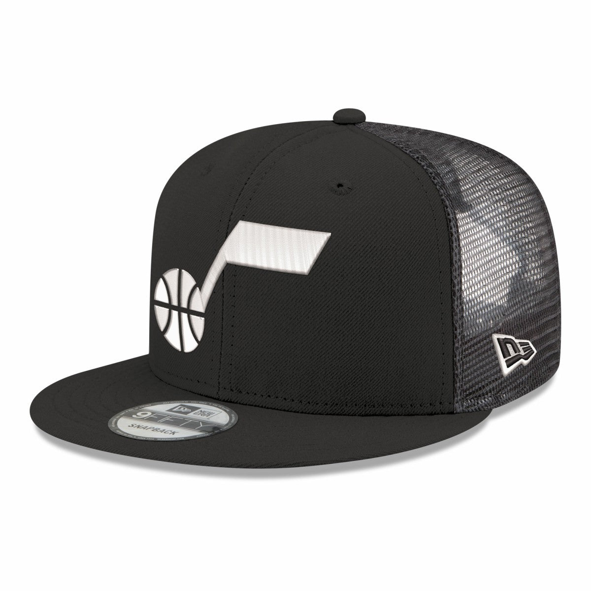 Utah Jazz Core Logo Meshback 9FIFTY Snapback Hat Black