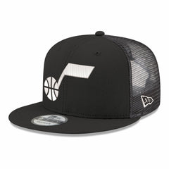 Utah Jazz Core Logo Meshback 9FIFTY Snapback Hat Black
