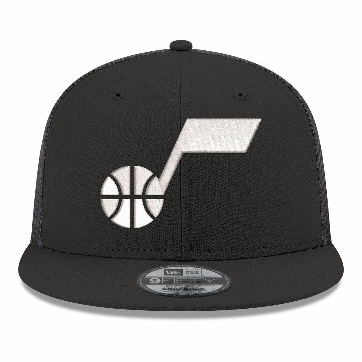 Utah Jazz Core Logo Meshback 9FIFTY Snapback Hat Black