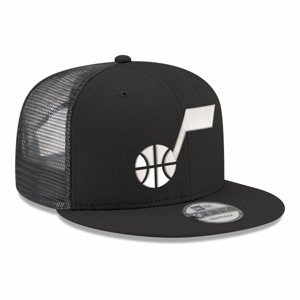 Utah Jazz Core Logo Meshback 9FIFTY Snapback Hat Black