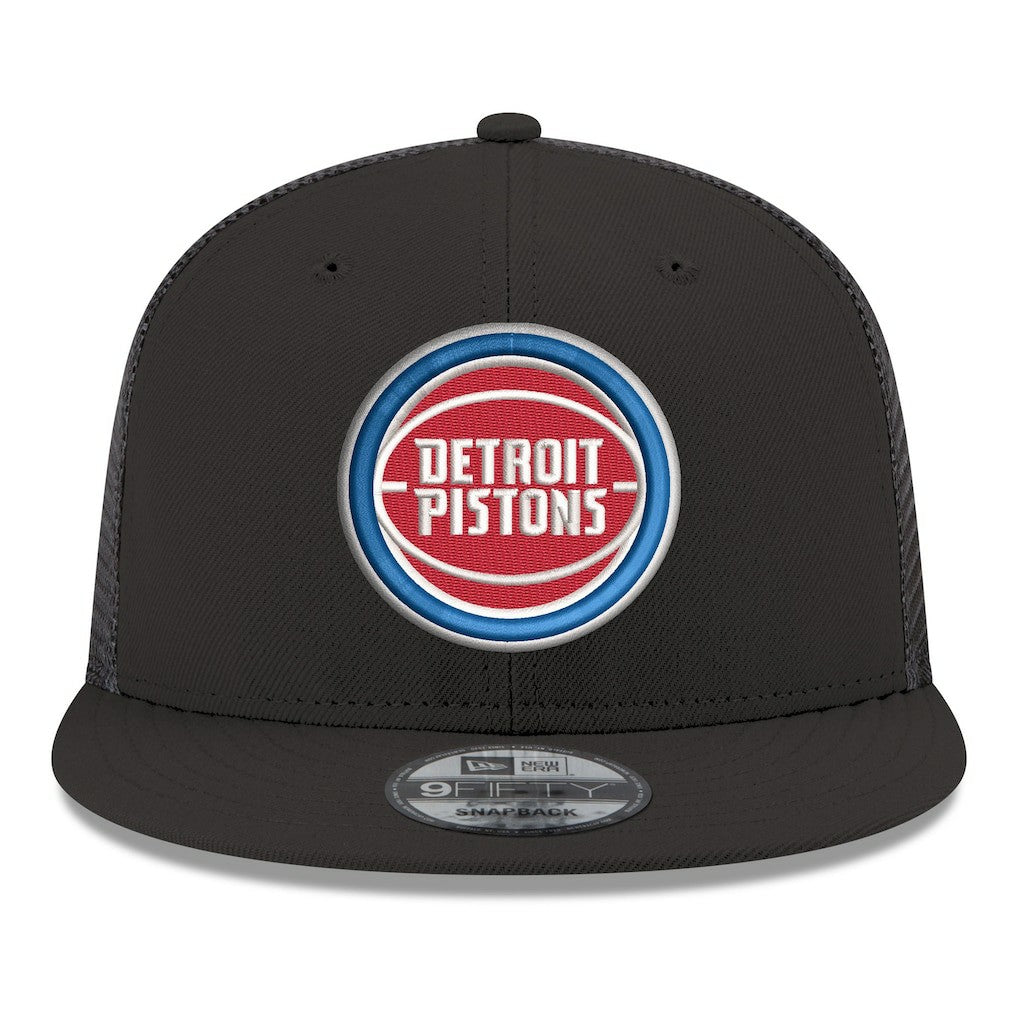 Detroit Pistons Core Logo Meshback 9FIFTY Snapback Hat Black