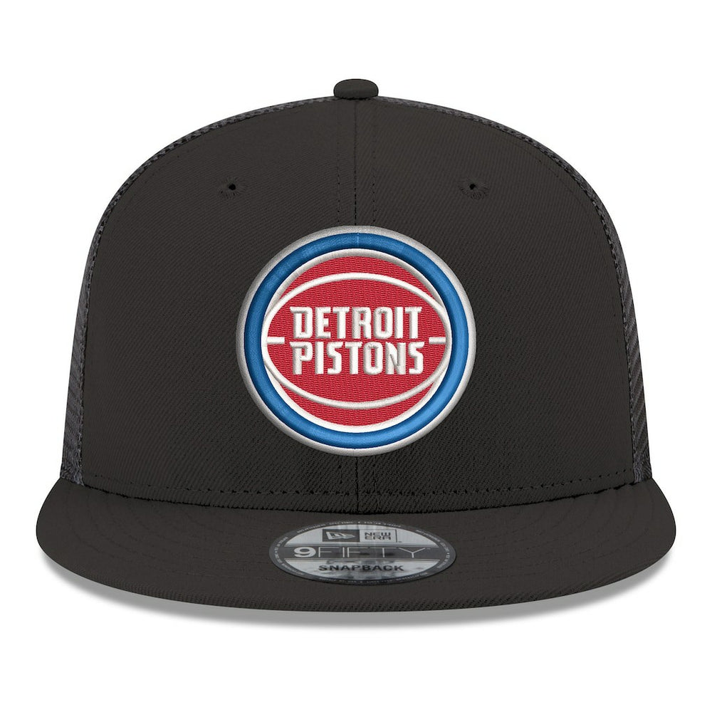 Detroit Pistons Core Logo Meshback 9FIFTY Snapback Hat Black