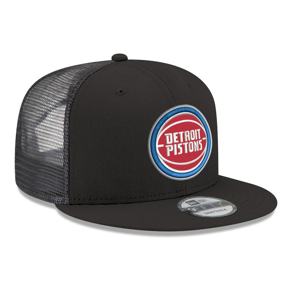 Detroit Pistons Core Logo Meshback 9FIFTY Snapback Hat Black