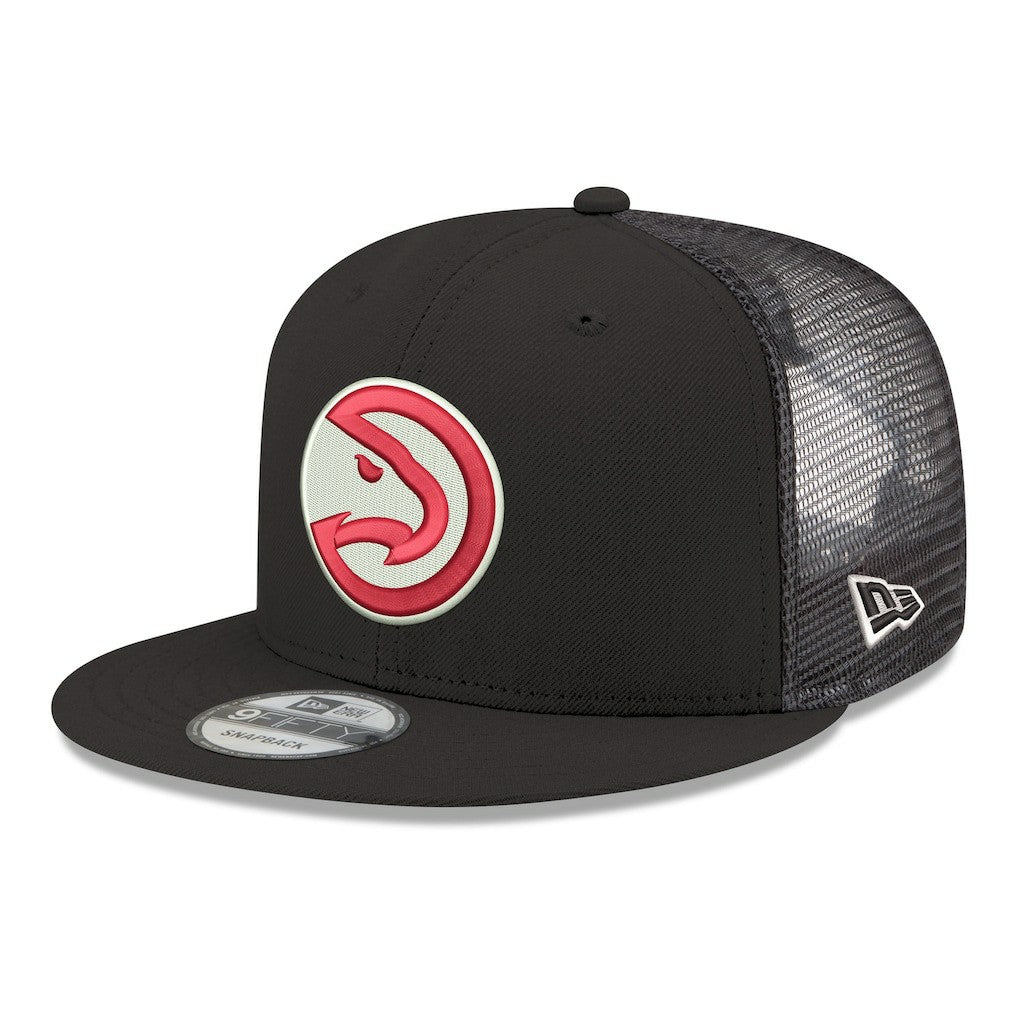 Atlanta Hawks Core Logo Meshback 9FIFTY Snapback Hat Black