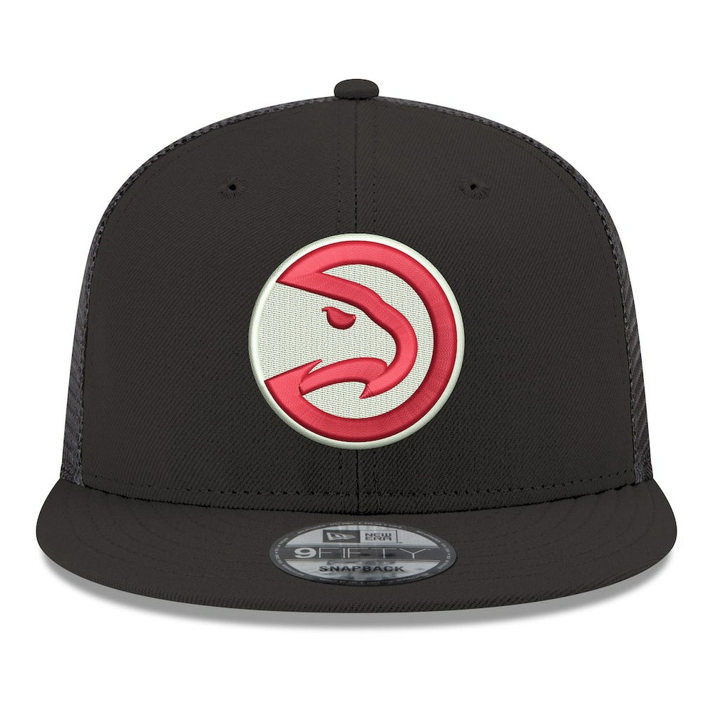 Atlanta Hawks Core Logo Meshback 9FIFTY Snapback Hat Black