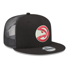Atlanta Hawks Core Logo Meshback 9FIFTY Snapback Hat Black