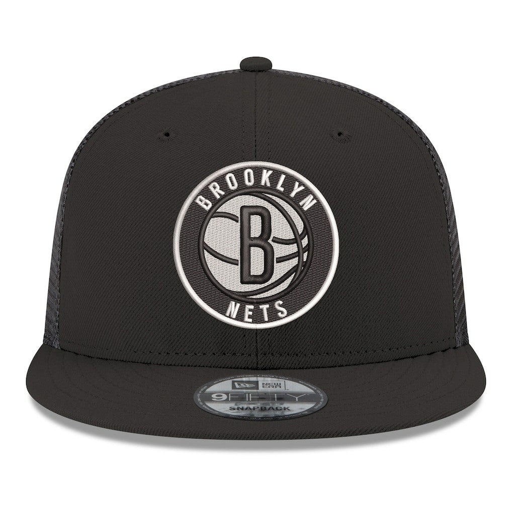 Brooklyn Nets Core Logo Meshback 9FIFTY Snapback Hat Black