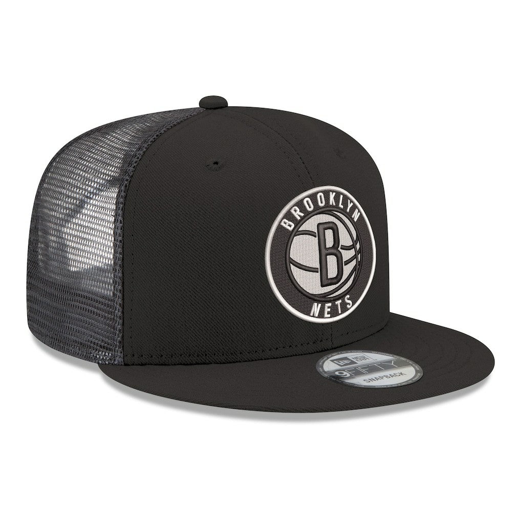 Brooklyn Nets Core Logo Meshback 9FIFTY Snapback Hat Black