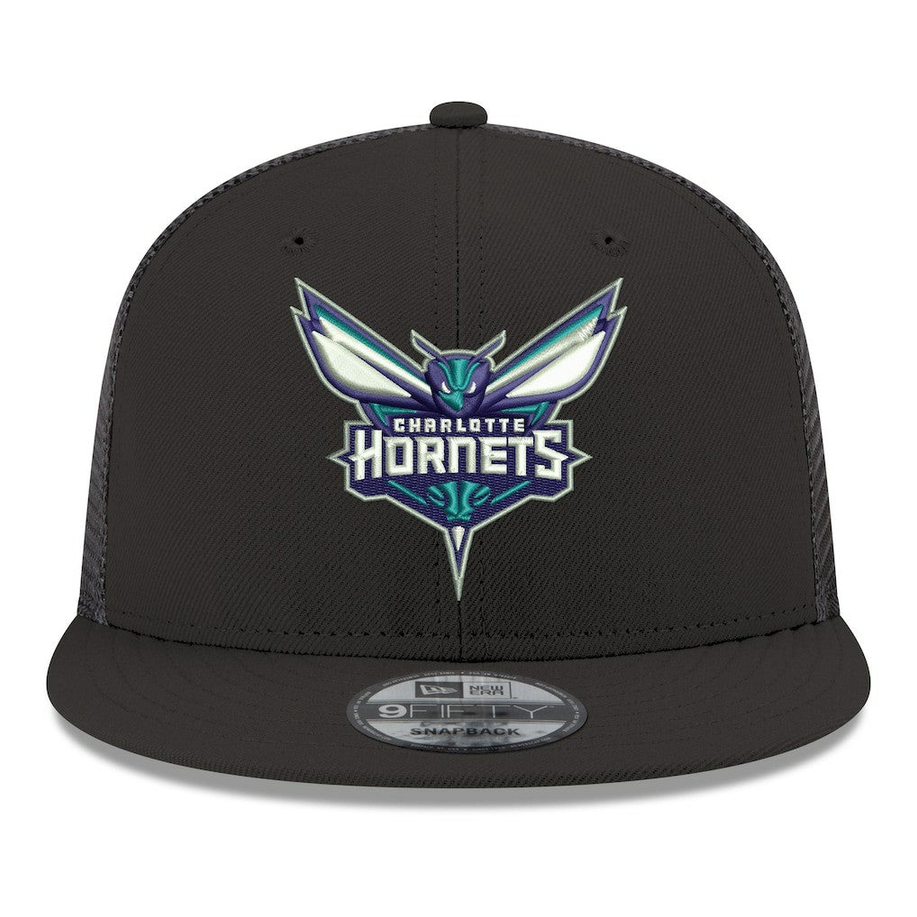 Charlotte Hornets Core Logo Meshback 9FIFTY Snapback Hat Black