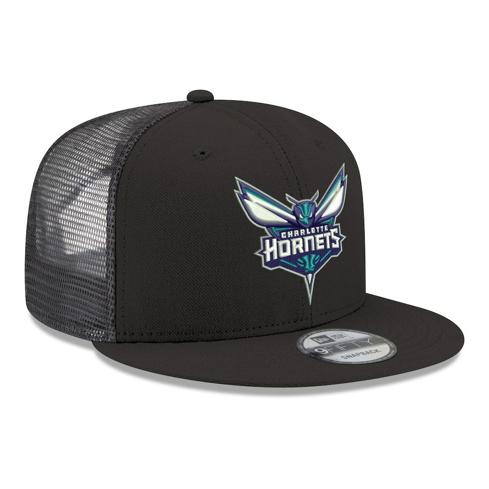 Charlotte Hornets Core Logo Meshback 9FIFTY Snapback Hat Black