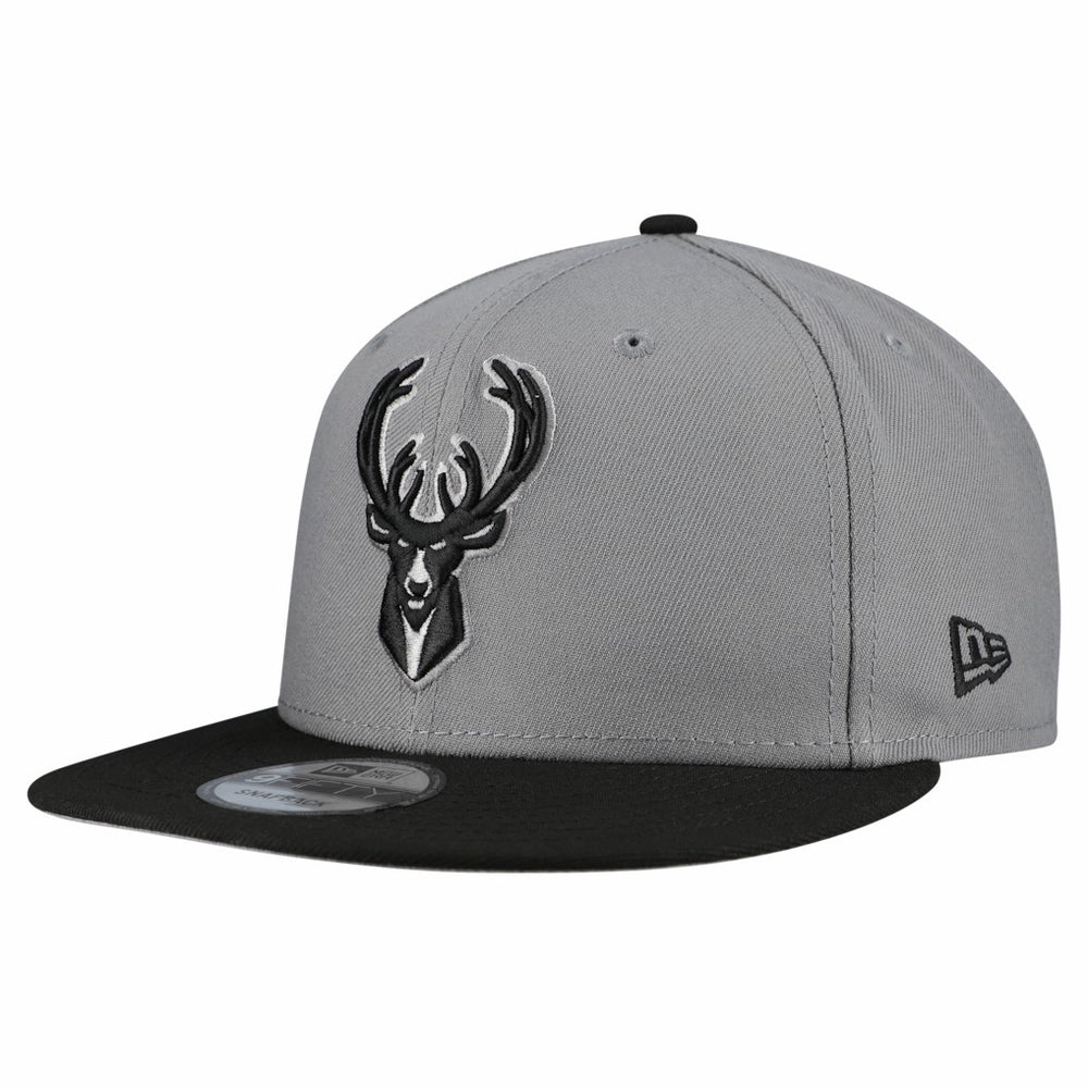 Milwaukee Bucks Core Logo Storm Gray Two-Tone 9FIFTY Snapback Hat Gray