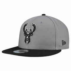 Milwaukee Bucks Core Logo Storm Gray Two-Tone 9FIFTY Snapback Hat Gray