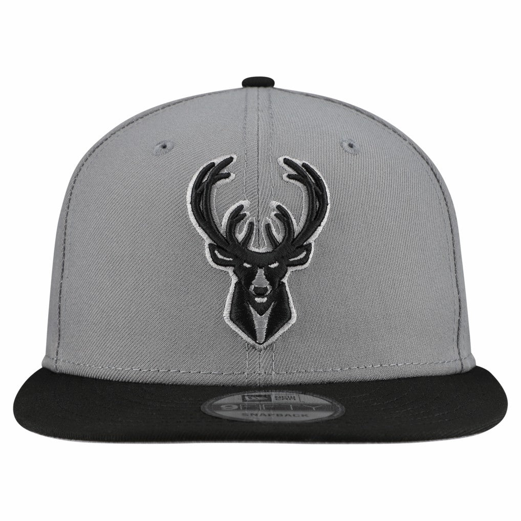 Milwaukee Bucks Core Logo Storm Gray Two-Tone 9FIFTY Snapback Hat Gray