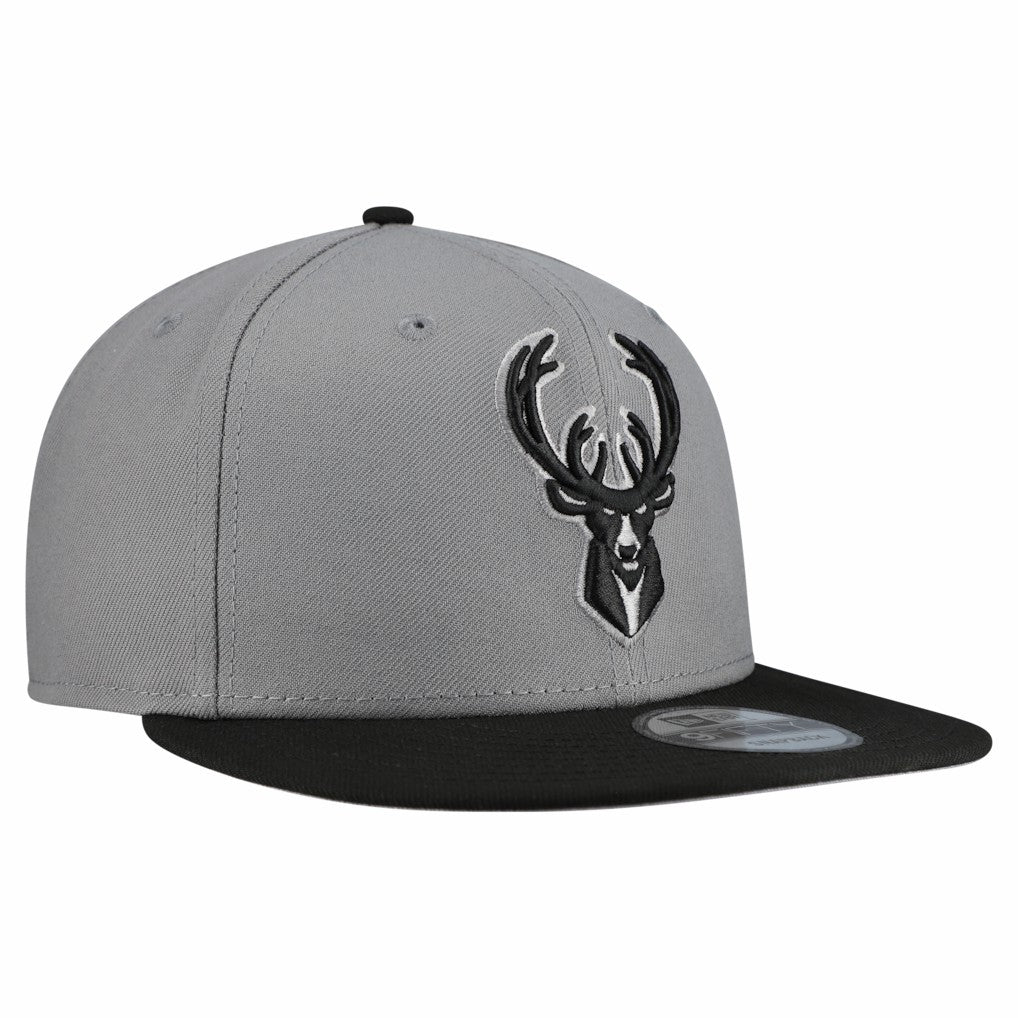 Milwaukee Bucks Core Logo Storm Gray Two-Tone 9FIFTY Snapback Hat Gray