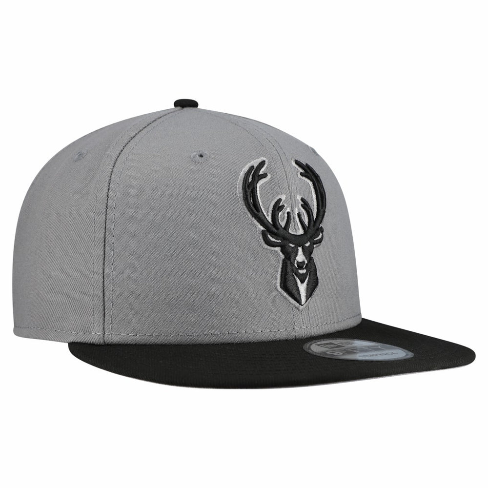 Milwaukee Bucks Core Logo Storm Gray Two-Tone 9FIFTY Snapback Hat Gray