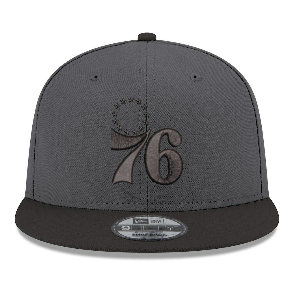 Philadelphia 76ers Logo 2-Tone 9FIFTY Snapback Hat Gray/Black
