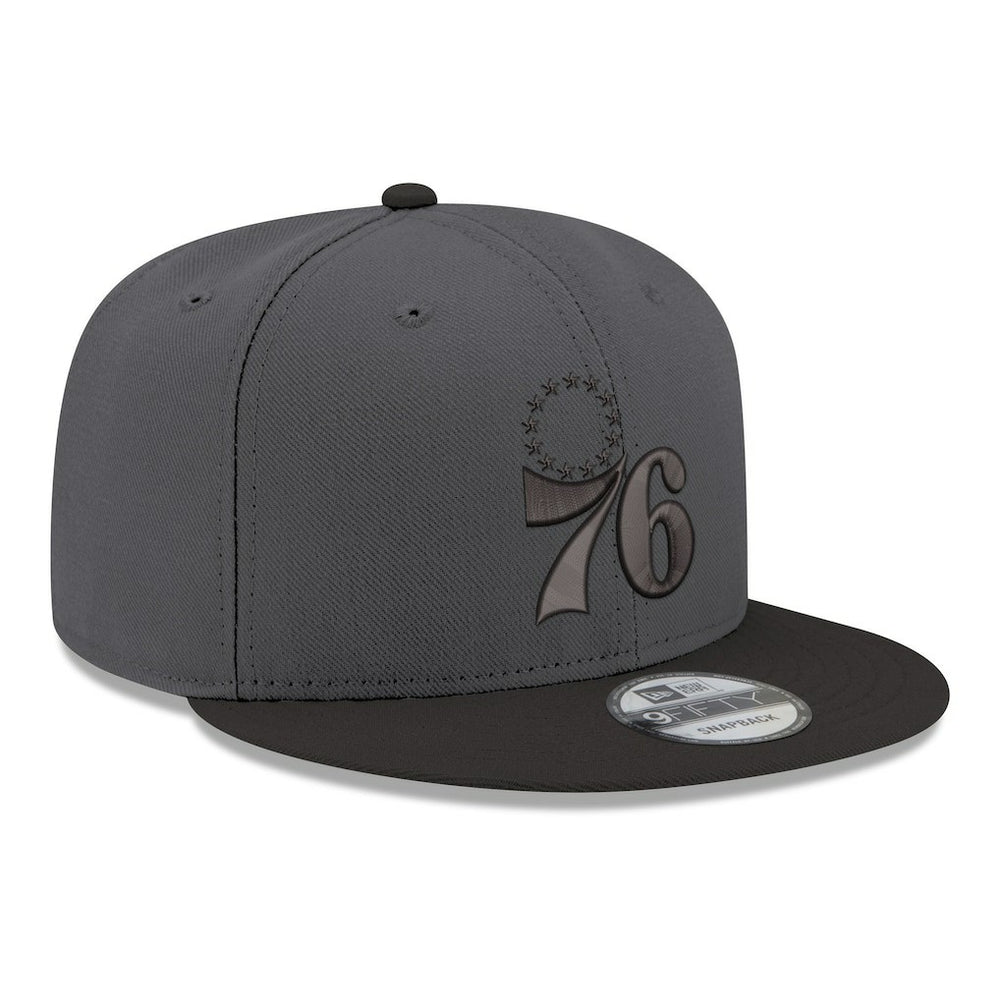 Philadelphia 76ers Logo 2-Tone 9FIFTY Snapback Hat Gray/Black