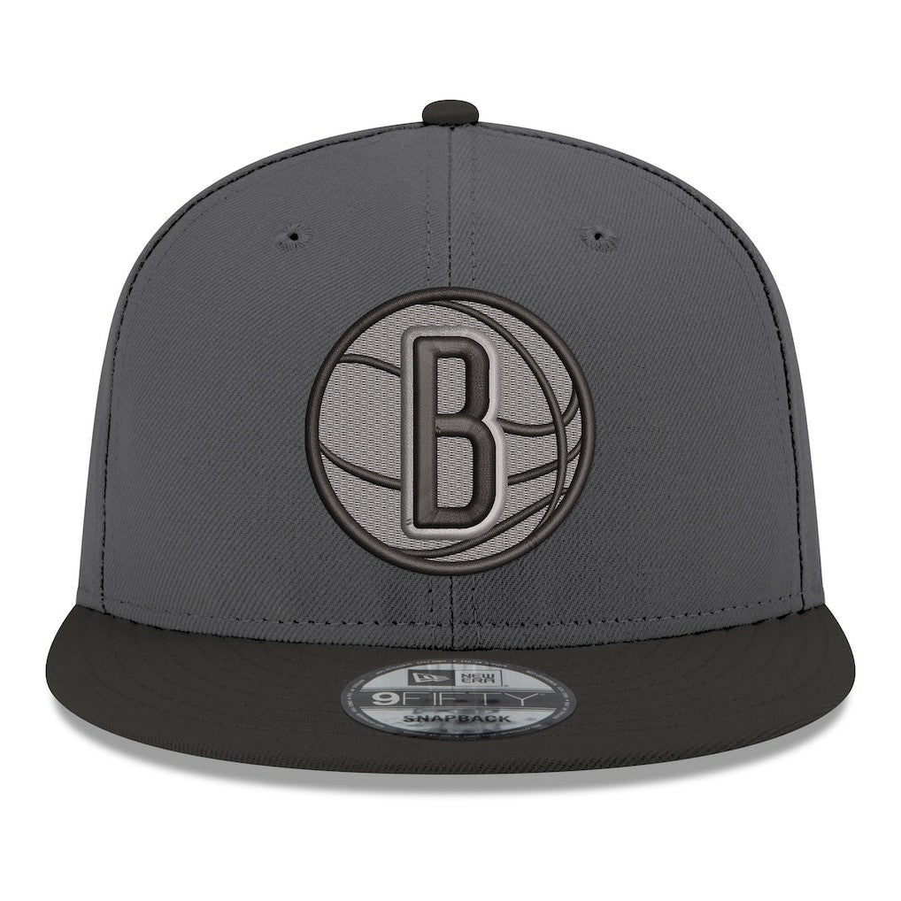 Brooklyn Nets Logo 2-Tone 9FIFTY Snapback Hat Gray/Black