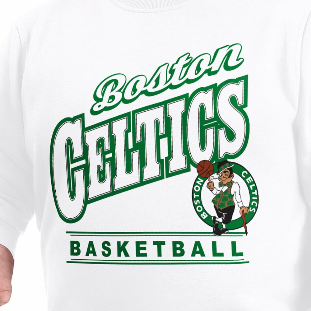 Boston Celtics G-III Sports by Carl Banks Adaptive Headliner Fleece Crewneck Sweatshirt White
