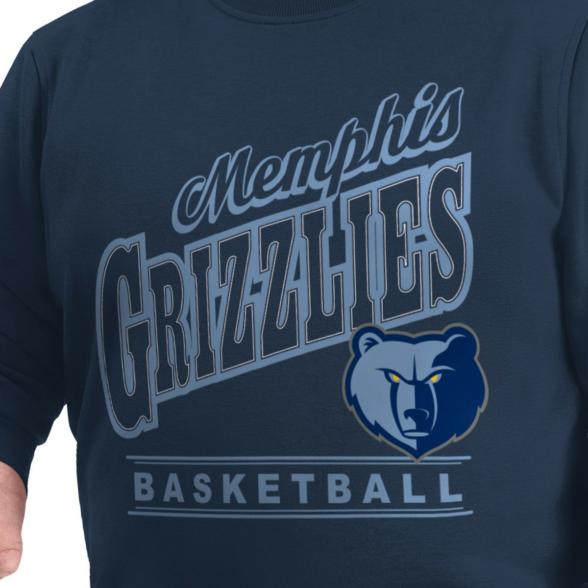 Memphis Grizzlies G-III Sports by Carl Banks Adaptive Headliner Fleece Crewneck Sweatshirt Navy