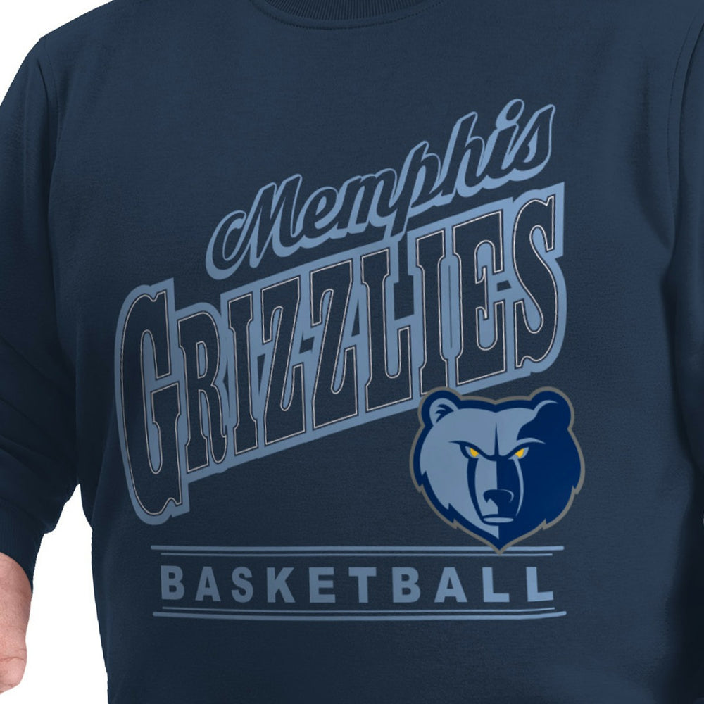 Memphis Grizzlies G-III Sports by Carl Banks Adaptive Headliner Fleece Crewneck Sweatshirt Navy