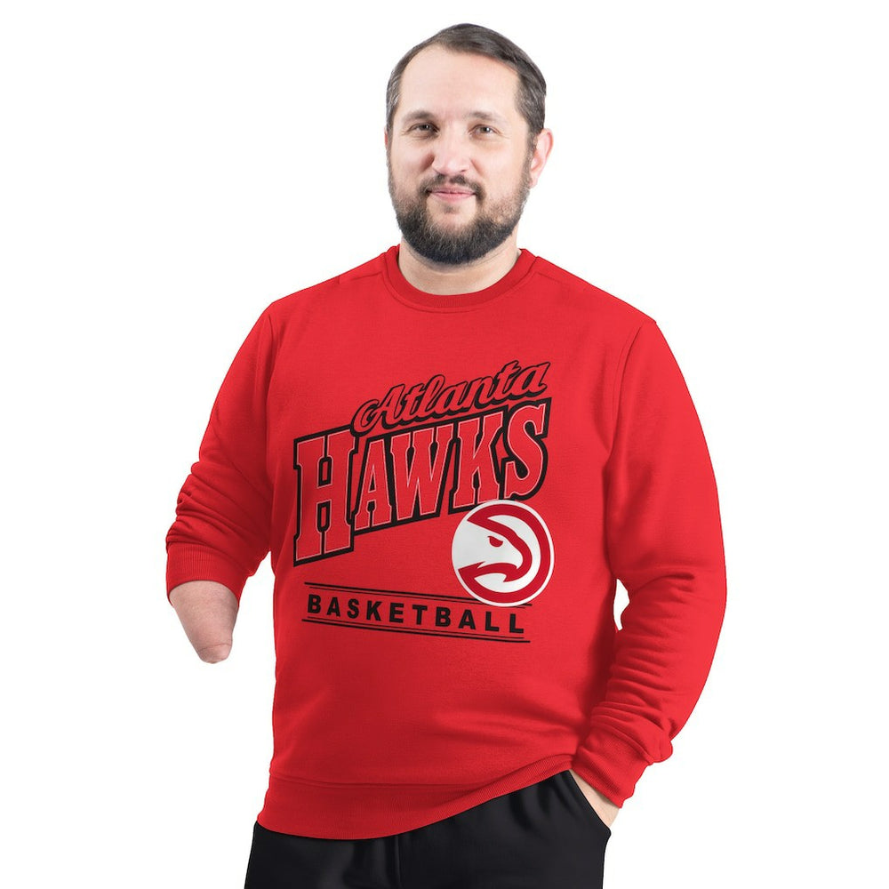 Atlanta Hawks G-III Sports by Carl Banks Adaptive Headliner Fleece Crewneck Sweatshirt Red