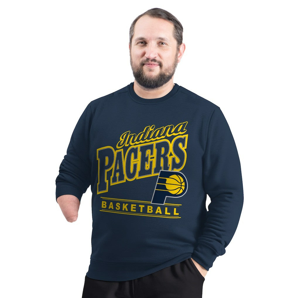 Indiana Pacers G-III Sports by Carl Banks Adaptive Headliner Fleece Crewneck Sweatshirt Navy