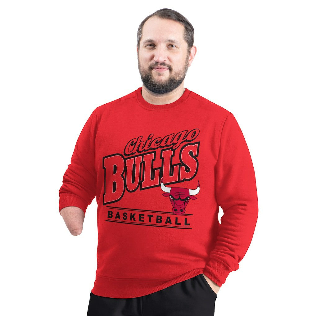 Chicago Bulls G-III Sports by Carl Banks Adaptive Headliner Fleece Crewneck Sweatshirt Red