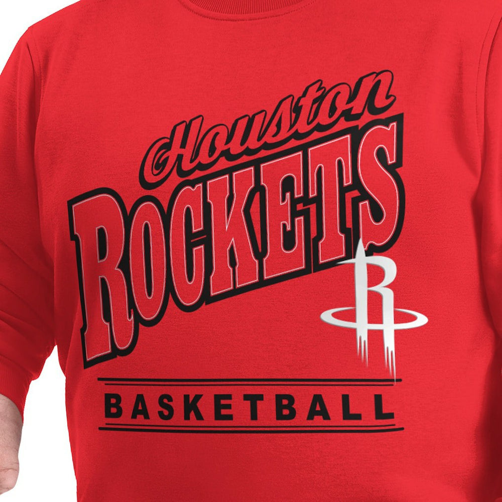 Houston Rockets G-III Sports by Carl Banks Adaptive Headliner Fleece Crewneck Sweatshirt Red