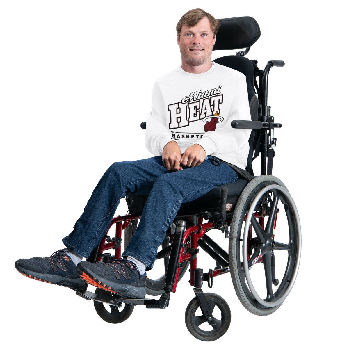 Miami Heat G-III Sports by Carl Banks Adaptive Headliner Fleece Crewneck Sweatshirt White