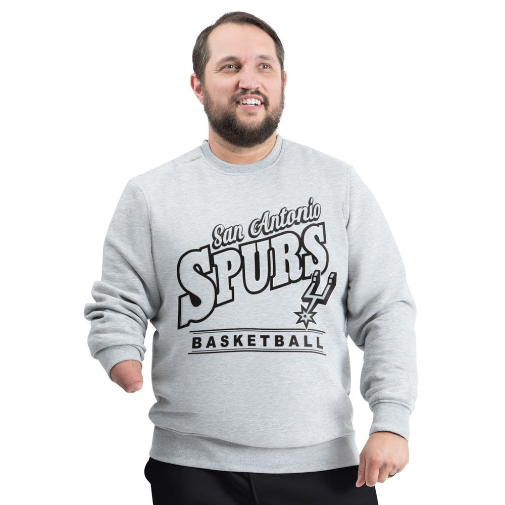 San Antonio Spurs G-III Sports by Carl Banks Adaptive Headliner Fleece Crewneck Sweatshirt Gray