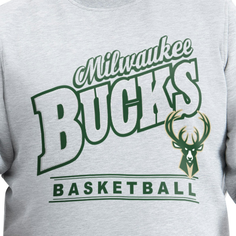 Milwaukee Bucks G-III Sports by Carl Banks Adaptive Headliner Fleece Crewneck Sweatshirt Gray