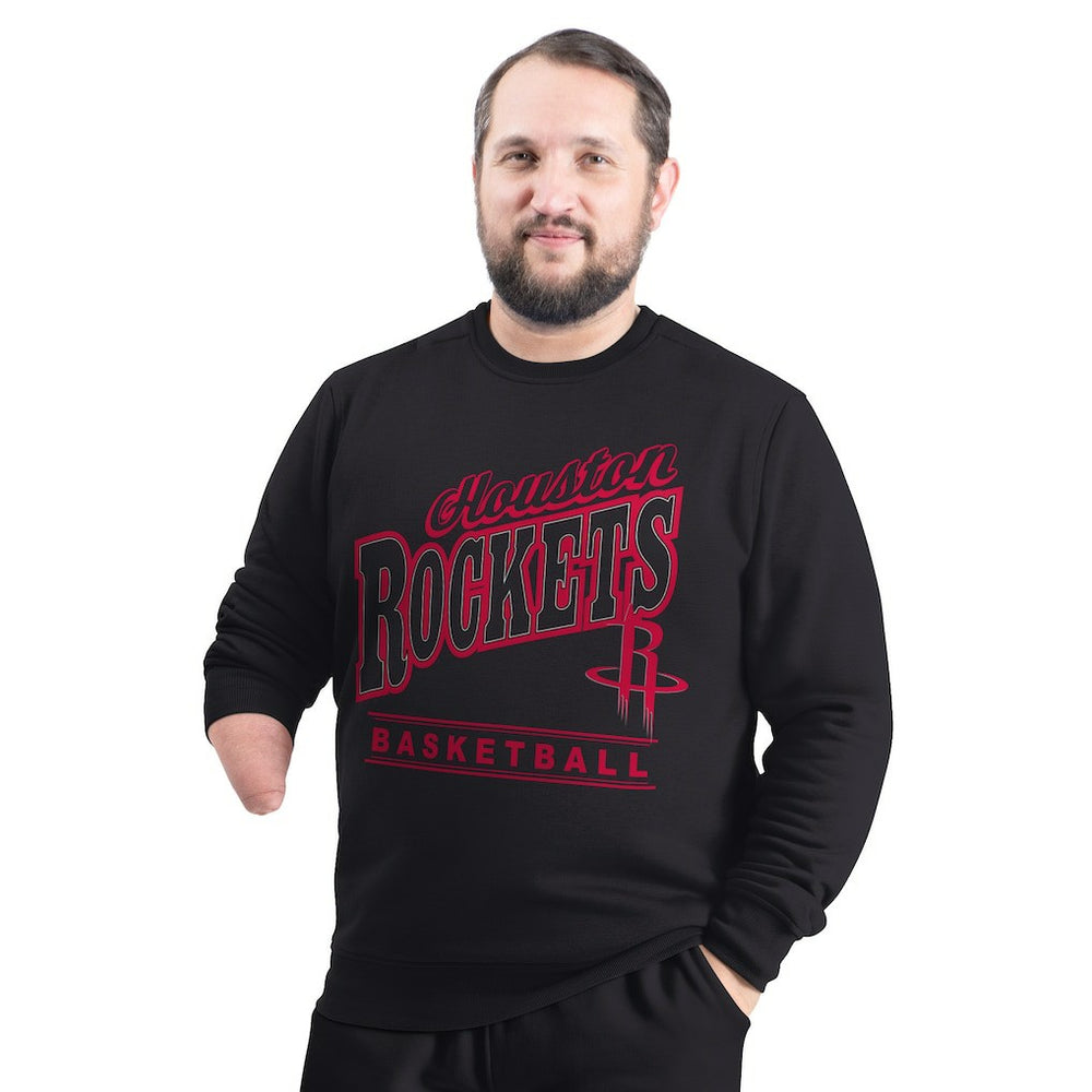 Houston Rockets G-III Sports by Carl Banks Adaptive Headliner Fleece Crewneck Sweatshirt Black